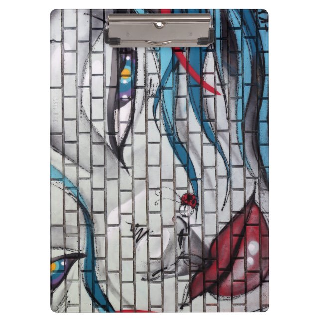 Asian Girl Graffiti  Clipboard (Front)