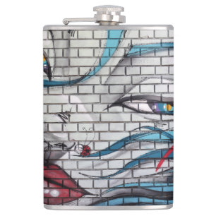 Asian Girl Graffiti  Flask