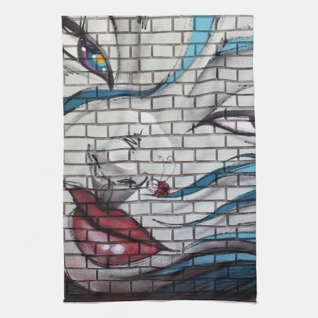 Asian Girl Graffiti  Kitchen Towel (Vertical)