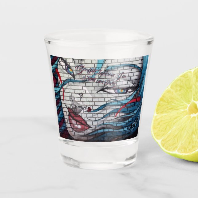 Asian Girl Graffiti  Shot Glass (Front)