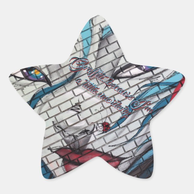 Asian Girl Graffiti  Star Sticker (Front)
