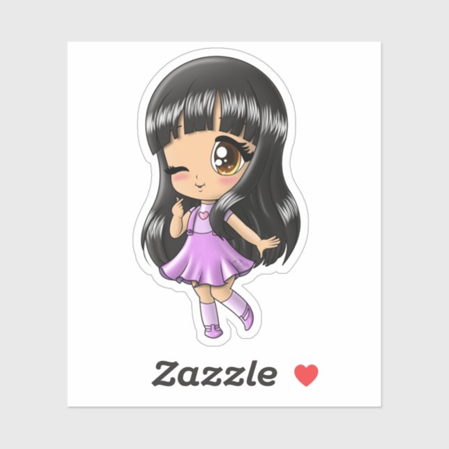 Asian Girl Sticker (Sheet)