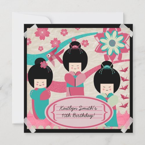 Asian Girls Birthday Invitation