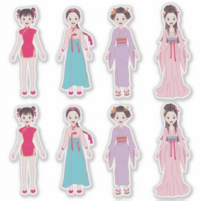 Asian Girls Sticker (Front)
