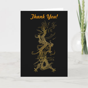ASIAN GOLDEN DRAGON Collection Letterpress Thank You Card