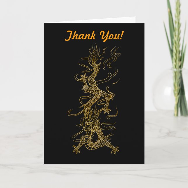 ASIAN GOLDEN DRAGON Collection Thank You Card (Front)