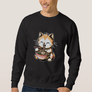 Asian Graphics, Ramen Cat Kawaii Anime Japanese Sweatshirt