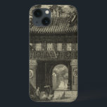 Asian Imperial Temple in Black & White iPhone 13 Case<br><div class="desc">Visitors gather in front of this Asian imperial temple,  ready to enter. The stunning print is done in black and white,  giving the whole piece an ancient look that mimics the time it is depicting. Put this on your wall today and enjoy!</div>