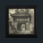 Asian Imperial Temple in Black & White Gift Box<br><div class="desc">Visitors gather in front of this Asian imperial temple,  ready to enter. The stunning print is done in black and white,  giving the whole piece an ancient look that mimics the time it is depicting. Put this on your wall today and enjoy!</div>