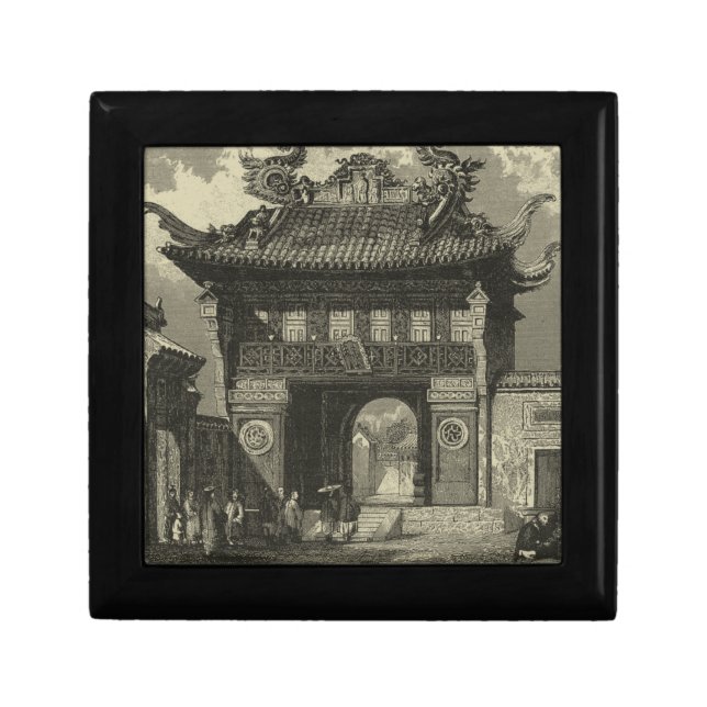 Asian Imperial Temple in Black & White Gift Box (Front)