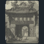 Asian Imperial Temple in Black & White iPad Smart Cover<br><div class="desc">Visitors gather in front of this Asian imperial temple,  ready to enter. The stunning print is done in black and white,  giving the whole piece an ancient look that mimics the time it is depicting. Put this on your wall today and enjoy!</div>