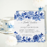 Asian Influence Blue White Floral Bridal Luncheon