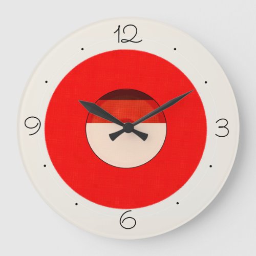 Asian Influence Cream Red Black Simplistic Clocks