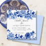 Asian Influence Light Blue Floral |Bridal Shower Invitation