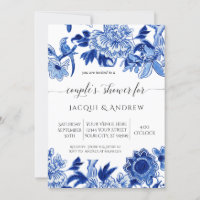 Asian Influence Light Blue Floral Couples Shower