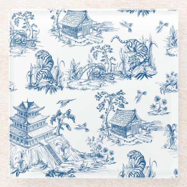 Asian Inspired Glass Coaster (Front)