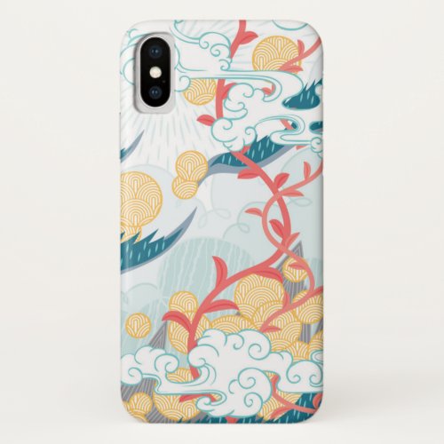 Asian Inspired Nature Pattern iPhone X Case