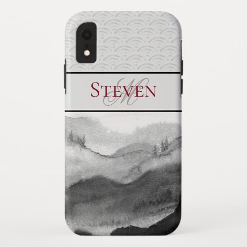 Asian Inspired Watercolor Scene Personalized iPhone XR Case