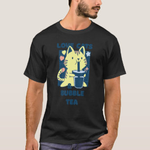 Asian Japanese Food Cat Pet Heart Love Bubble Tea T-Shirt