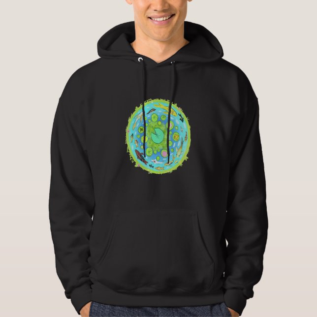 Asian Koi Blue Pond Goldfish Carp Freshwater Plant Hoodie (Front)