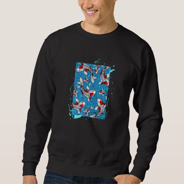 Asian Koi Fish In Water Koi Pond Sweatshirt (Front)