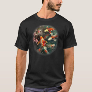 Asian koi fishes lily pad lotus flower Japanese ca T-Shirt