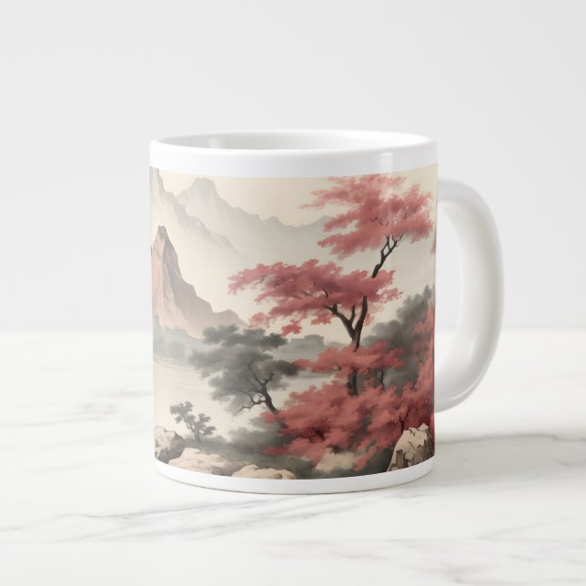 Asian Landscape Beauty Giant Coffee Mug (Front Right)