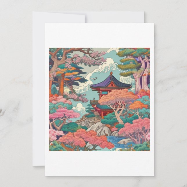 Asian landscape invitation (Front)