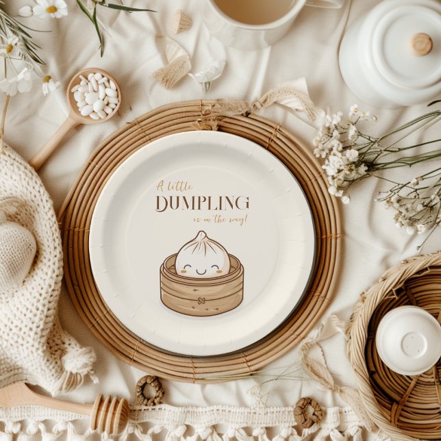 Asian Little Dumpling Kawaii Baby Shower Paper Plates (Creator Uploaded)