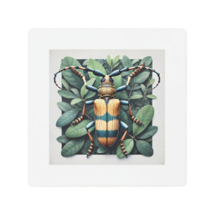 Asian longhorned beetle 210724IREF237 - Watercolor Metal Print