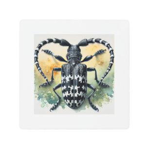 Asian longhorned beetle 260924IREF203 - Watercolor Metal Print