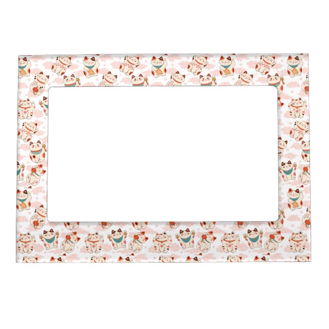 Asian Maneki Neko Cats Magnetic Frame (Front)