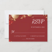 Asian Modern Floral Chinese Bilingual Wedding
