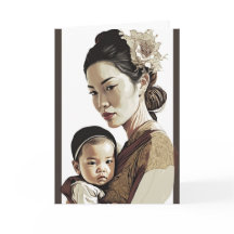 Asian Mother & Baby, Mothers Day Card