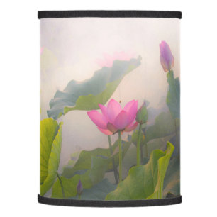 Asian Oriental Lotus Flower Original Art Lamp Shade