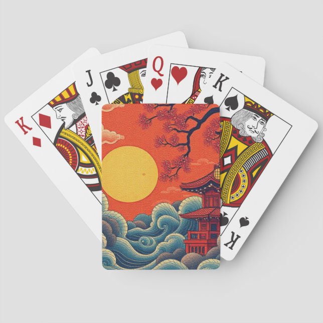 Asian Pacific Inspired Denim Jacket Poker Cards (Back)