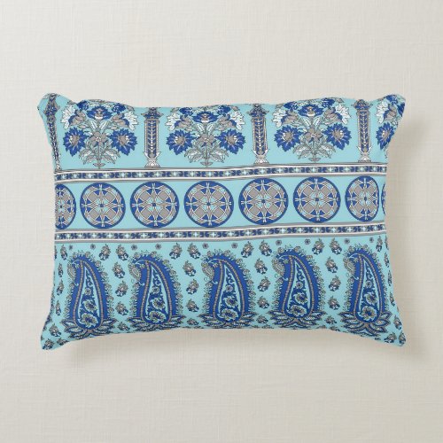 Asian Paisley Border Traditional Design Accent Pillow