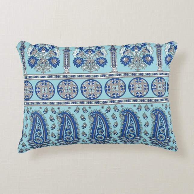 Asian Paisley Border: Traditional Design. Accent Pillow (Front)