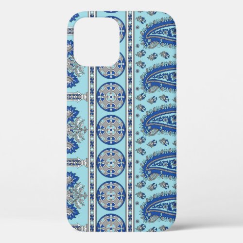 Asian Paisley Border Traditional Design iPhone 12 Case