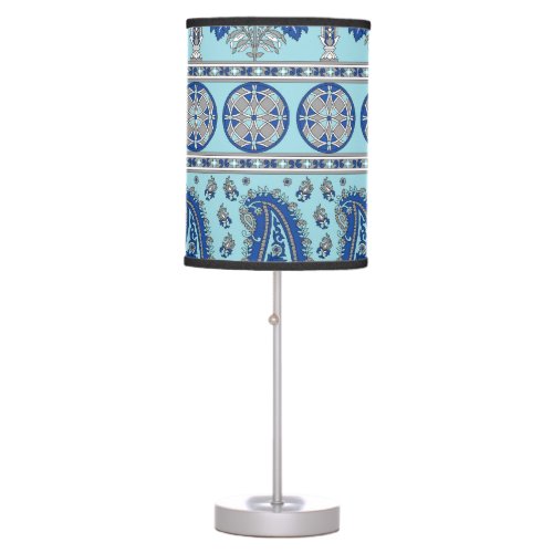 Asian Paisley Border Traditional Design Table Lamp