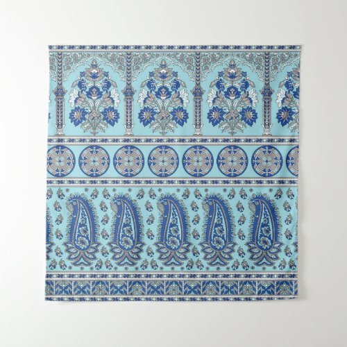 Asian Paisley Border Traditional Design Tapestry