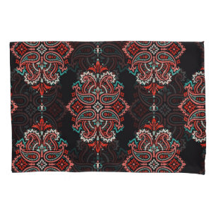 Asian paisley elements, boho vintage pattern. pillow case