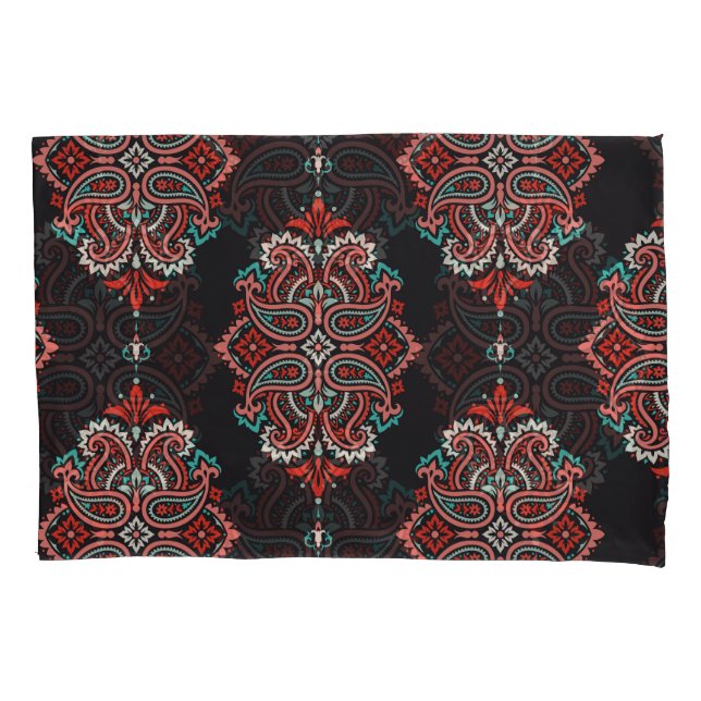 Asian paisley elements, boho vintage pattern. pillow case (Front)