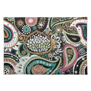 Asian paisley: modern seamless design. cloth placemat