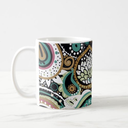 Asian paisley modern seamless design coffee mug