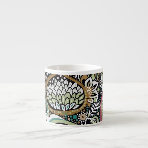 Asian paisley modern seamless design espresso cup