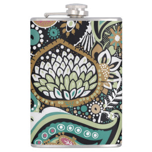 Asian paisley: modern seamless design. flask