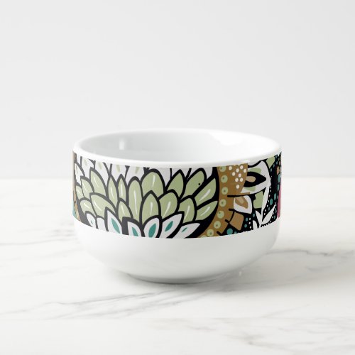 Asian paisley modern seamless design soup mug