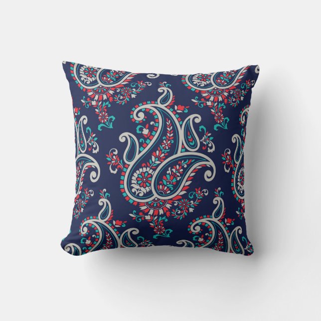 Asian Paisley: Traditional Seamless Design. Throw Pillow (Front)