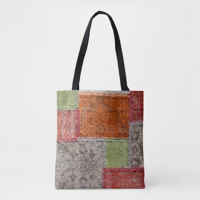 Asian Patchwork Carpet, Istanbul Detail Tote Bag (Front)